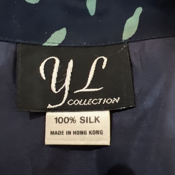 Vintage Y2K 100% Silk Semi Sheer button down office career Women’s Blouse Large - Picture 9 of 10